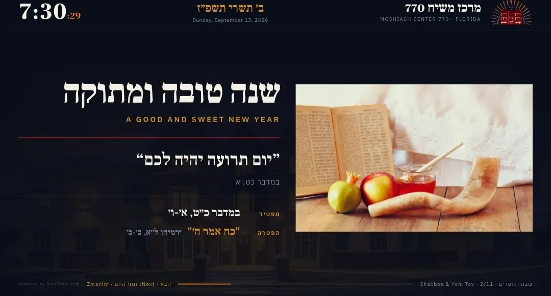 Rosh Hashana: a good and sweet new year, with the leyning for the day.